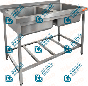 Ванна моечная 2-х секционная  HICOLD  НСО2М-12/6БР ЭЦ