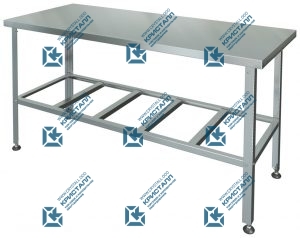 Стол разделочно-производственный без бортов, полка-решетка