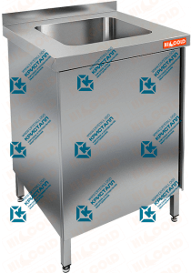 Стол нержавеющий с распашными дверцами и моечной ванной  HICOLD  НСЗ1М-6/6БЛ