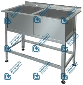 Мойка с бортом двухсекционная
