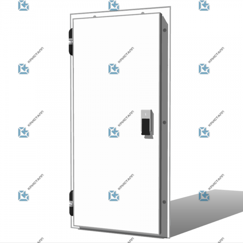 Дверь распашная одноств. низкотемп. 900×1800 120мм с металлической рамой