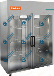 Шкаф морозильный со стеклянными дверьми  HICOLD  A140/2BEV